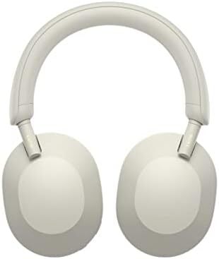 Sony WH 1000XM5 Noise Cancelling Wireless Headphones 30 hours battery life Over ear style Optimised for Alexa and the Google Assistant with built in mic for phone calls Silver, One Size Image