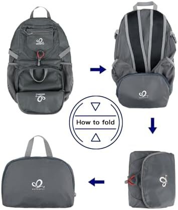 کوله پشتی کوچک تاشو فوق سبک WATERFLY: 20 لیتری کوله پشتی کوهنوردی با قابلیت بسته بندی سبک وزن کوله پشتی کوهنوردی در فضای باز کوله پشتی ورزشی در فضای باز کوله پشتی مسافرتی زنانه مردانه Image