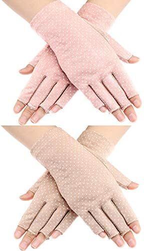 دستکش بدون انگشت Maxdot ضد لغزش محافظ UV دستکش رانندگی تابستانی در فضای باز برای زنان و دختران Image