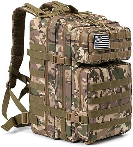 QT&QY 45L Military Tactical Backpacks Molle Army Assault Pack 3 Day Bug Out Survival Bag Hiking Treeking Rucksack Image