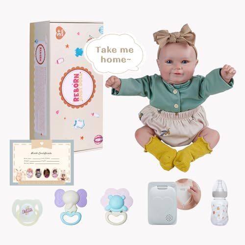 BABESIDE 3-in-1 Interactive Reborn Baby Dolls with Breathe Heartbeat Coos, 20Inch Soft Vinyl Poseable Realistic Baby Dolls Cute Smiling Real Life Baby Doll for 3+ Years Old Girls Image