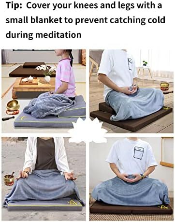 ست تشک مدیتیشن Agsnilove تشک یوگا ضخیم بزرگ بالش کف صندلی برای بزرگسالان لوازم جانبی مدیتیشن Image