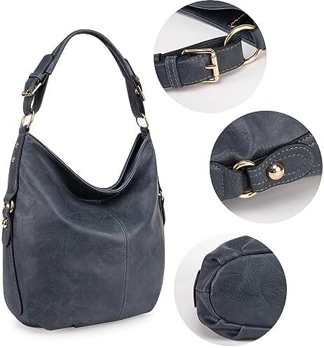 کیف دستی زنانه مونتانا West Hobo کیف های بزرگ و کیف های دستی با گل میخ و بند کراس بادی Image