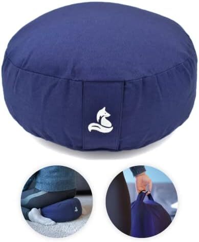 کوسن مدیتیشن metaFox - بالش مدیتیشن راحت برای تمرین مدیتیشن طولانی و به عنوان کوسن یوگا - بالش کف کوسن مدیتیشن ساخته شده از پوسته گندم سیاه (آبی فضایی)