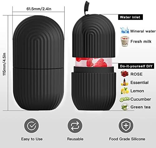 غلتک یخی نیوانت برای صورت، غلتک یخی ماساژ زیبایی صورت، غلتک یخی مکعب درخشان برای صورت، ابزار مراقبت از پوست برای چین و چروک دور چشم، کاهش پف آکنه (مشکی) Image