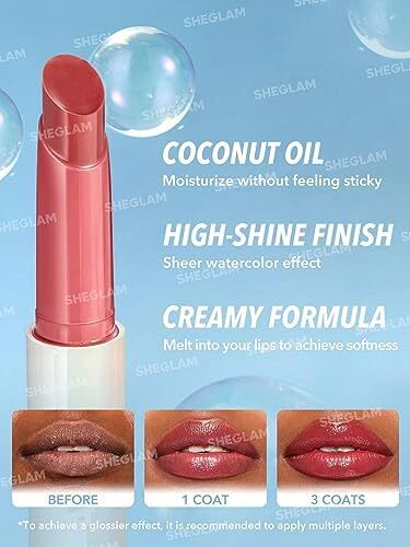 آرایش SHEGLAM - Pout-Perfect Shine Lip Plumper - Moisturizing Plumping Lip Glass Solid Rentigeing (مواد داغ) Image