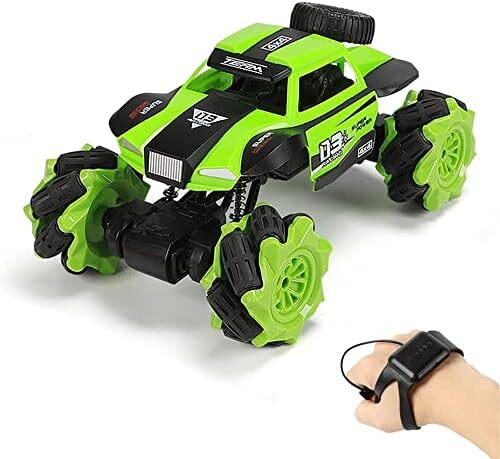 Swift RC Cars 4WD Drift Stunt کنترل از راه دور خزنده آفرود ماشین Twist 4x4 با سنسور گرانش تعلیق واقعی ساعت نور موسیقی اسباب بازی کودکان هدیه هدیه برای کودکان - (سبز) Image