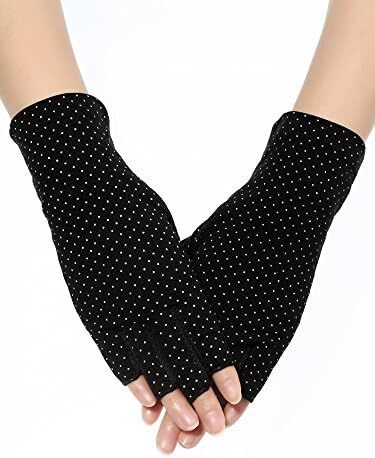 دستکش بدون انگشت Maxdot ضد لغزش محافظ UV دستکش رانندگی تابستانی در فضای باز برای زنان و دختران Image