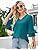 TFSDOD زنانه یقه V یقه 3/4 تاپ آستین زنگ دار یقه یقه دار پیراهن آستین دار یقه دار بلوزهای گشاد تابستانی تابستانی Thumbnail