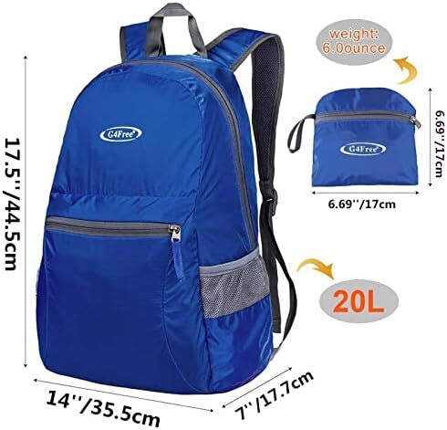 کوله‌پشتی ضدآب بسیار سبک تاشو G4Free کوچک 20 لیتری برای کمپینگ زنانه دوچرخه‌سواری مردانه Image