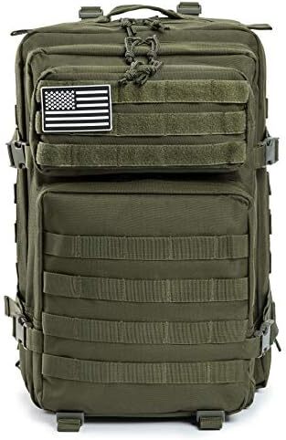 QT&QY 45L Military Tactical Backpacks Molle Army Assault Pack 3 Day Bug Out Survival Bag Hiking Treeking Rucksack Image