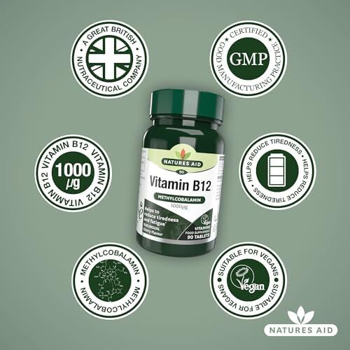 قرص زیر زبانی ویتامین B12 نچرال اید 1000 میکروگرم، 90 عدد Image