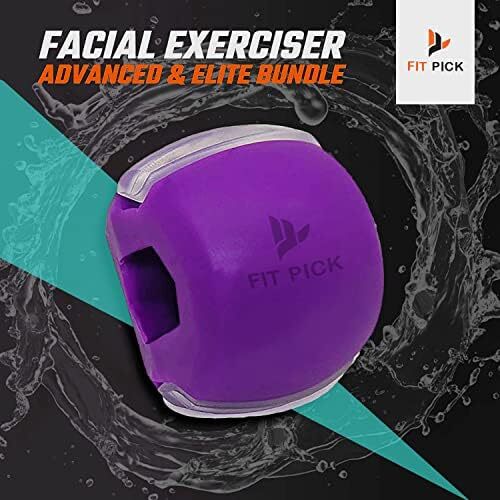 ابزار تمرین فک FIT PICK Pro برای مردان و زنان، صورت، فک و گردن را تقویت می‌کند، تمرین‌دهنده فک به تعریف خط فک کمک می‌کند، ابزارهای خط فک برای مردان و زنان، شکل‌دهنده خط فک (بنفش)