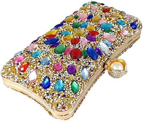 کیف پول‌های Clutch کریستالی Boutique De FGG برای کیف‌های شب زنانه کیف بدلیجات جشن عروسی Image