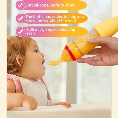 ست feeding نوزاد 6 تکه – کاسه حرارت‌نگهدار، قاشق سیلیکونی و میوه‌خوری، وسایل غذادهی برای کودکان و پیش‌بند، هدیه نوزاد جدید Image