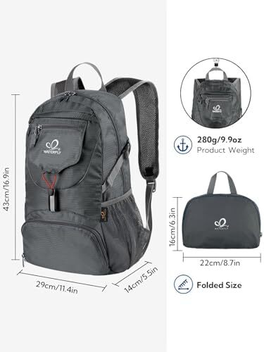 کوله پشتی کوچک تاشو فوق سبک WATERFLY: 20 لیتری کوله پشتی کوهنوردی با قابلیت بسته بندی سبک وزن کوله پشتی کوهنوردی در فضای باز کوله پشتی ورزشی در فضای باز کوله پشتی مسافرتی زنانه مردانه Image
