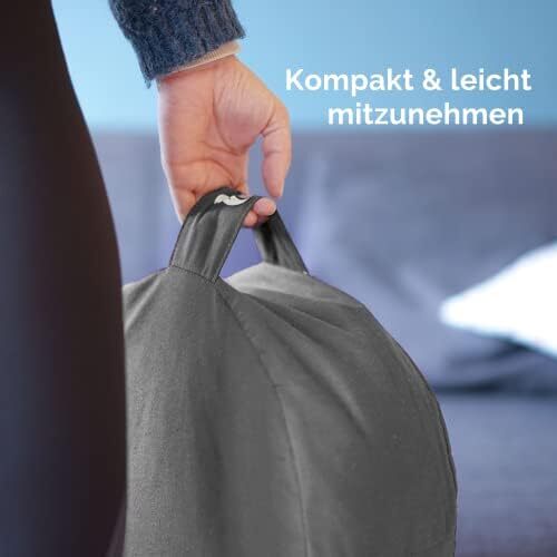 کوسن مدیتیشن metaFox - بالش مدیتیشن راحت برای تمرین مدیتیشن طولانی و به عنوان کوسن یوگا - بالش کف کوسن مدیتیشن ساخته شده از پوسته گندم سیاه (گرگ خاکستری) Image