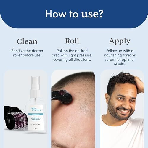 میکرونر درما رولر من متترز با ضدعفونی کننده 540 میکرو 0.5 میلی‌متری سوزن‌های آلیاژ تیتانیوم، ریزش مو را کاهش داده و فولیکول‌های مو را تحریک می‌کند. استفاده آسان، ایمن و مؤثر، 1 عدد (بسته 1) مشکی Image