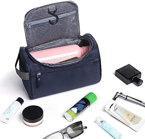 کیف لوازم آرایش مردانه، زنانه تینی آویز ضد آب کیف لوازم آرایش نایلونی سازمان دهنده مسافرتی کیف لوازم آرایشی مورد نیاز شستشوی کیف (آبی) Image