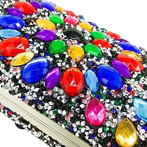 کیف پول‌های Clutch کریستالی Boutique De FGG برای کیف‌های شب زنانه کیف بدلیجات جشن عروسی Image