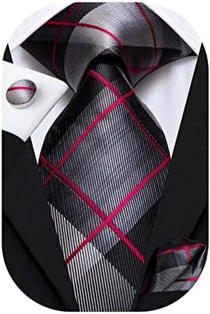 ست کراوات مردانه کراوات 63 اینچی با کراوات بسیار بلند سوقره جیبی بافتنی Image