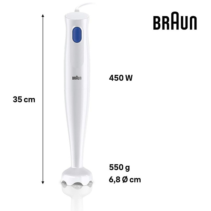 گوشت کوب برقی مولتی‌ کوییک براون اصل (Braun) 450 وات مدل MQ 10.001P Image