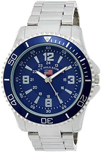 ساعت مچی مردانه با بند نقره‌ای و صفحه آبی