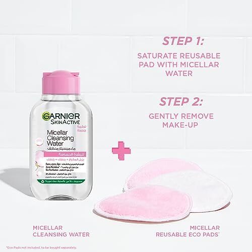 آب پاک کننده میسلار All-in-One Garnier، پاک کننده آرایش، پاک کننده و تسکین دهنده پوست، بدون شستشو، SkinActive، 100 میلی لیتر Image