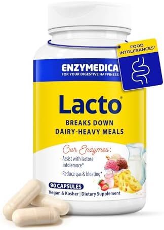 انزیمدیکا لاکتو، فرمول حداکثری برای عدم تحمل لبنیات، با آنزیم‌های لاکتاز و پروتئاز، تسکین‌دهنده ناراحتی‌های گوارشی، 90 کپسول (90 وعده)
