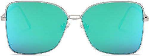 عینک آفتابی SOJOS Fashion Square Aviators برای زنان با لنز آینه تخت SJ1082 Image