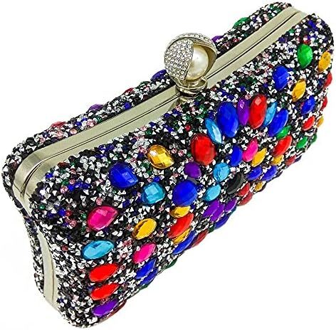کیف پول‌های Clutch کریستالی Boutique De FGG برای کیف‌های شب زنانه کیف بدلیجات جشن عروسی Image