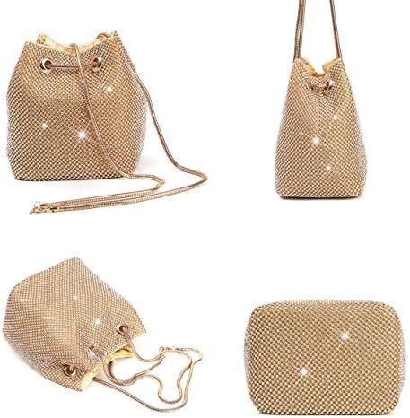 Mogor زنانه مثلث Bling براق کیف تاج جعبه کلاچ شب کیف های لوکس مهمانی Image