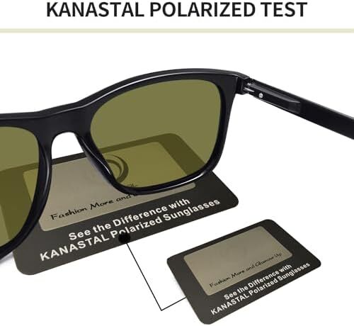 عینک آفتابی پلاریزه مردانه KANASTAL برای زنان، عینک آفتابی کلاسیک مربعی، رانندگی، مد لباس‌های محافظ زنانه UV400 دوچرخه‌سواری ماهیگیری فعالیت‌های فضای باز Image