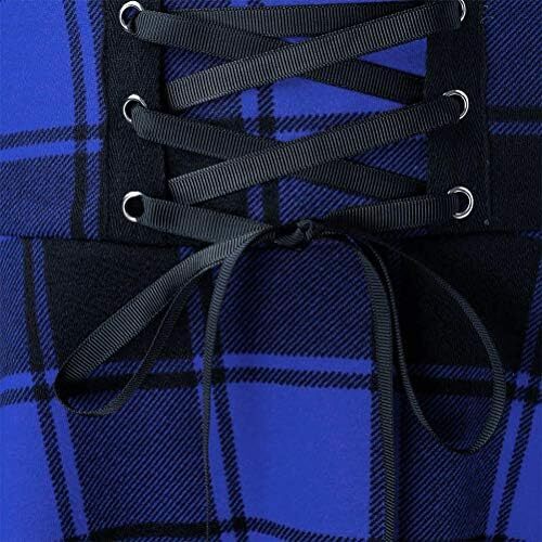 دامن های کوتاه چهارخانه گوتیک IDEALSANXUN برای دامن های چهارخانه کمر بلند زنانه Image