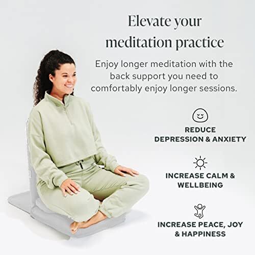 صندلی مدیتیشن حرفه ای قابل تنظیم تاشو ذهنفول و مدرن - صندلی مدیتیشن با پشتیبان و بالشتک مدیتیشن گندم سیاه پاداش - دستیابی به یک تمرین ذهن آگاهی عمیق راحت - صندلی کف Image