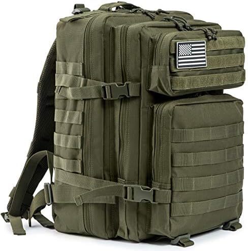QT&QY 45L Military Tactical Backpacks Molle Army Assault Pack 3 Day Bug Out Survival Bag Hiking Treeking Rucksack Image
