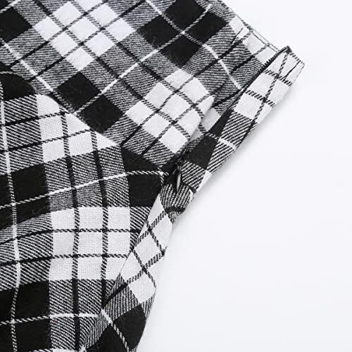 دامن های کوتاه چهارخانه گوتیک IDEALSANXUN برای دامن های چهارخانه کمر بلند زنانه Image