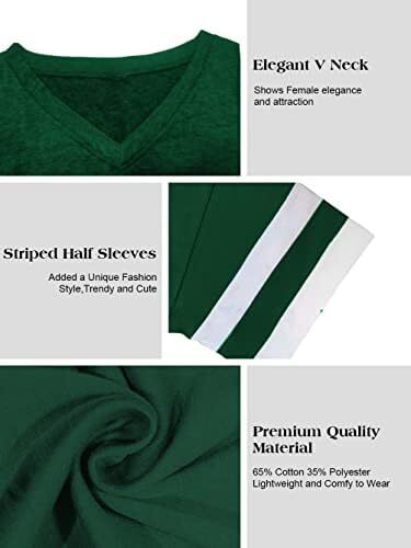 تی‌شرت زنانه یقه گرد/ویژه زنانه زنانه نیم‌آستین تی‌شرت‌های بیسبال سایز بزرگ تاپ‌های تونیک Image