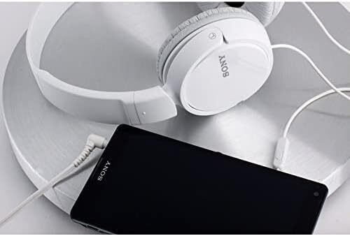 هدفون سیمی سونی مدل MDR ZX110AP با کابل ضد گره، جک 3.5 میلی‌متری، هدست با میکروفن برای تماس‌های تلفنی، سفید، MDRZX110AP/W Image