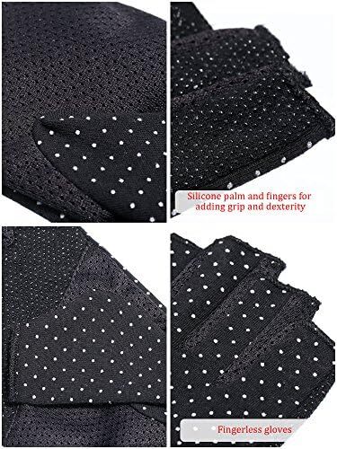 دستکش بدون انگشت Maxdot ضد لغزش محافظ UV دستکش رانندگی تابستانی در فضای باز برای زنان و دختران Image
