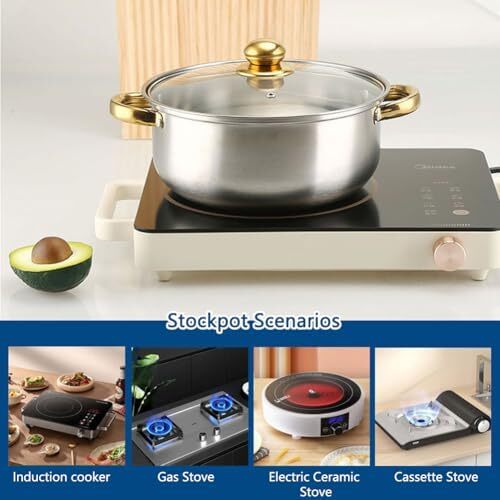 ست ظروف آشپزخانه 18 تکه استیل ضد زنگ MOZOGOT، ست قابلمه و تابه، ست ظروف غیرسمی، ست پخت و پز القایی، ابزار آشپزخانه، نقره‌ای Image