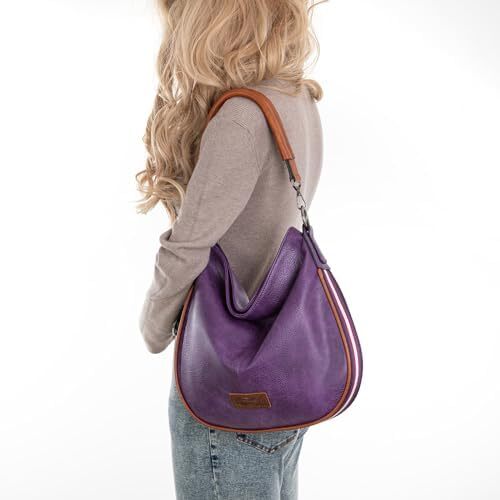 کیف های زنانه رانگلر هوبو کیف های شانه ای نواری نخی راه راه و کیف های دستی با بند Image