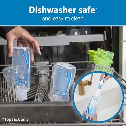 Dr. Brown's Natural Flow® Anti-Colic Options+™ Narrow Breast to Bottle Pump & Store Feeding Set with Slow Flow, Baby Bottle Travel Caps and 100% Silicone HappyPaci™ One-Piece Pacifier, Blue Image