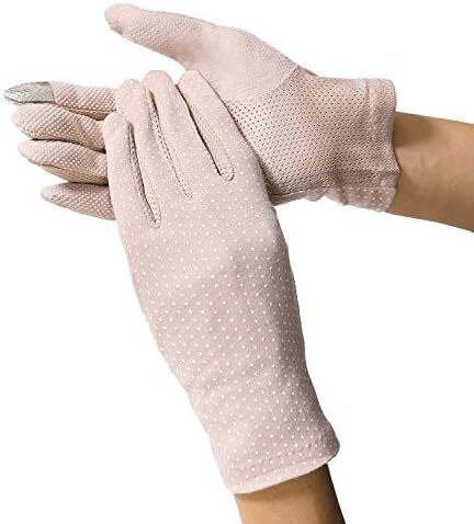 دستکش های ضد آفتاب سبک وزن زنانه محافظ در برابر اشعه ماوراء بنفش تابستانی دستکش های نخی رانندگی Image