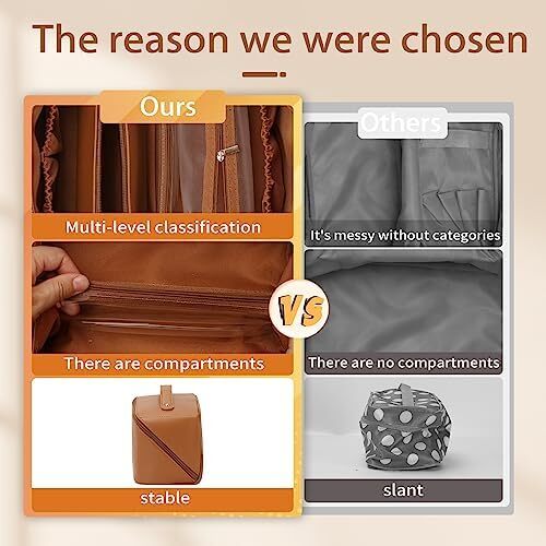 کیف لوازم آرایش مسافرتی 3 عدد کیف لوازم آرایشی قابل حمل زنانه با ظرفیت بالا مجموعه کیف سازمان دهنده کیف آرایشی تخت باز ست 3 عدد کیف آرایشی ضد آب چرم PU با تقسیم کننده و دسته (قهوه ای) Image