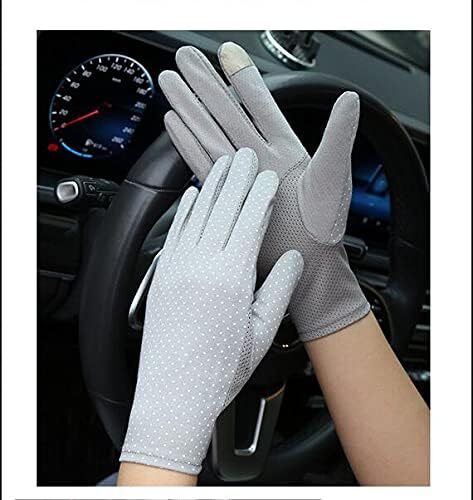 دستکش های ضد آفتاب سبک وزن زنانه محافظ در برابر اشعه ماوراء بنفش تابستانی دستکش های نخی رانندگی Image