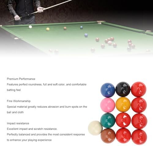 ست توپ اسنوکر، ست توپ اسنوکر حرفه ای بیلیارد با قطر استاندارد 2.1 اینچ، 13 توپ شامل، ست توپ استخر اسنوکر رزینی مقاوم در برابر ضربه برای میزهای بیلی Image