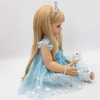 عروسک سیلیکونی وینیل واقعی ۲۲ اینچی(۵۵ سانتیمتر) با لباس آبی رنگ  و لوازم جانبی برای سن +۳ Thumbnail