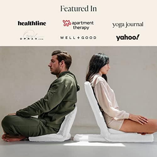 صندلی مدیتیشن حرفه ای قابل تنظیم تاشو ذهنفول و مدرن - صندلی مدیتیشن با پشتیبان و بالشتک مدیتیشن گندم سیاه پاداش - دستیابی به یک تمرین ذهن آگاهی عمیق راحت - صندلی کف Image