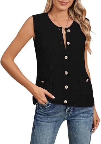 ژاکت بدون آستین ژاکت کشباف یقه V یقه مدل ژاکت کت شلوار گشاد بهاره زنانه ژاکت کش باف پشمی Image
